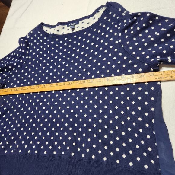 Ralph Lauren Chaps Women's Plus 1X 3/4 Sleeve Sweater Preppy Nautical Beachy - Picture 6 of 10